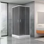 Душевая кабина Dusel А-513, 100х100х190, дверь раздвижная, тонированное стекло