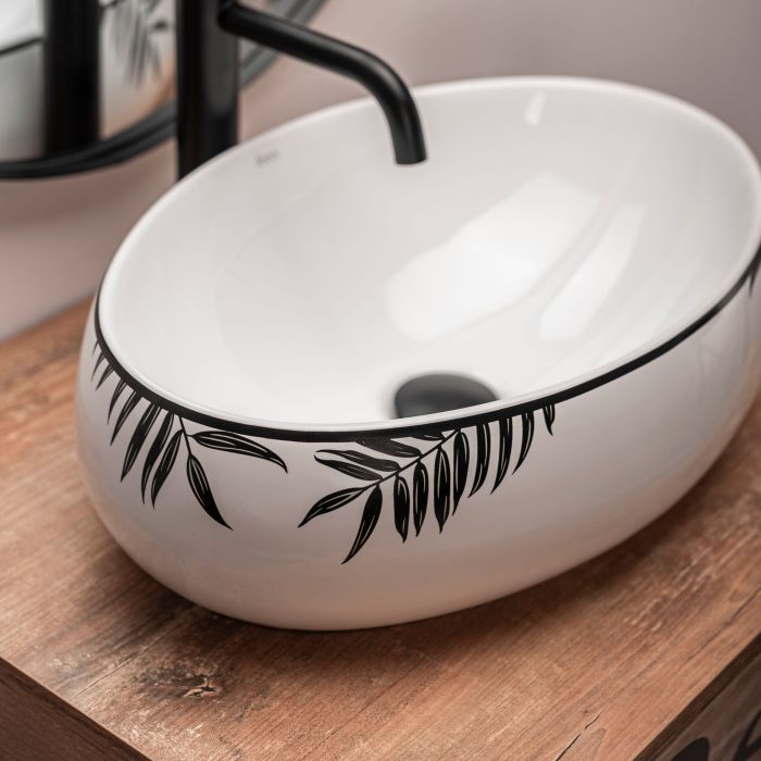 Раковина накладная Rea Shila 465х310х150 белый