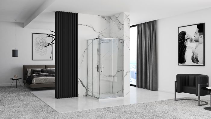 Душевая кабина Rea Punto 80x80 R/L хром