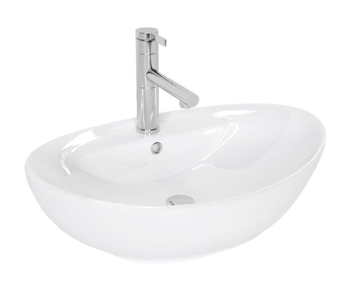 Раковина накладная Rea Cindy 585х390х220 белый