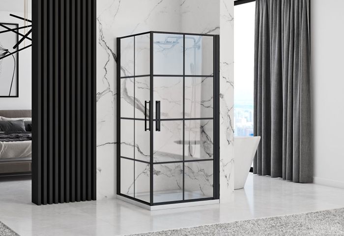 Душевая кабина Rea Rubik 80x80 R/L черный матовый