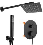 Душевая система скрытого монтажа Rea Oval черный