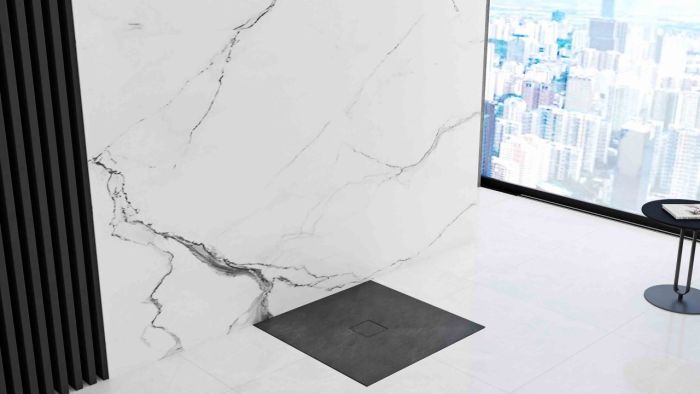 Душевой поддон Rea Stone 90x90х3 черный