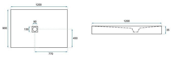 Душевой поддон Rea Rock 90x120х3,5 белый