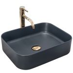 Раковина накладная Rea Kaya Navy 460х360х120 серый
