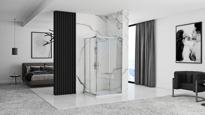 Душевая кабина Rea Punto 80x100 R/L хром + Душевой поддон Savoy