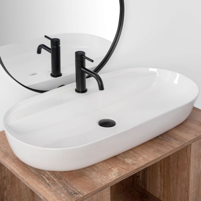Раковина накладная Rea Aura 810х410х140 белый