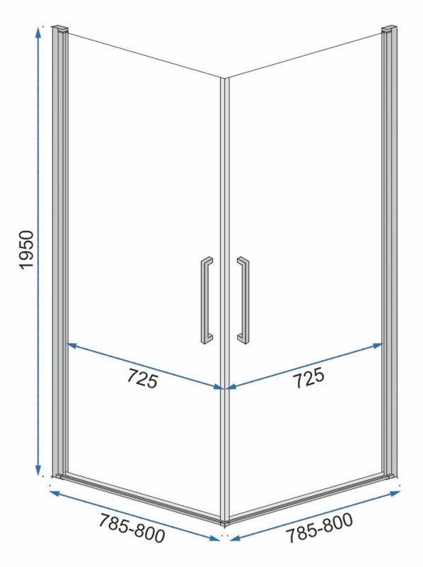 Душевая кабина Rea Rubik 80x80 R/L черный матовый