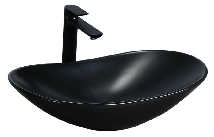Раковина накладная Rea Royal 615х370х145 черный