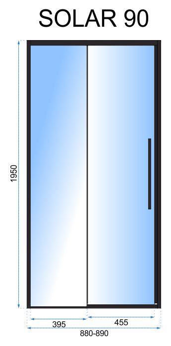 Душевые двери Rea Solar 90 черный матовый