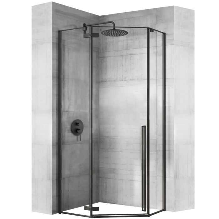 Душевая кабина Rea Diamond 90x90 R/L черный + Душевой поддон Rea 90x90
