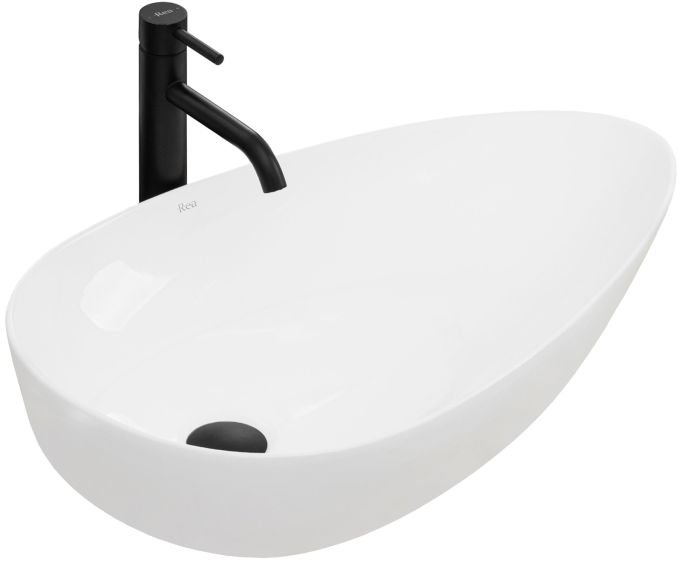 Раковина накладная Rea Greta 655х400х130 белый