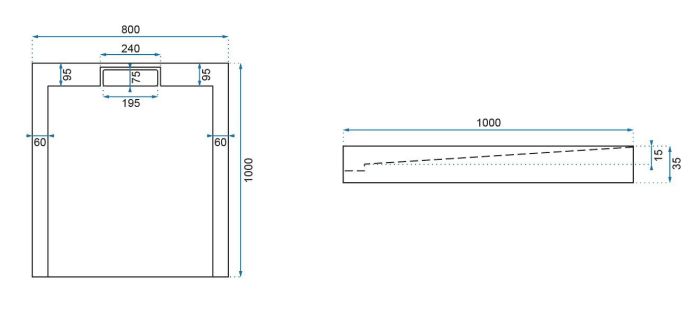 Душевой поддон Rea Grand 80x100х3,5 черный