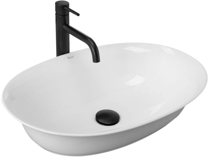 Раковина накладная Rea Roma 560х400х140 белый