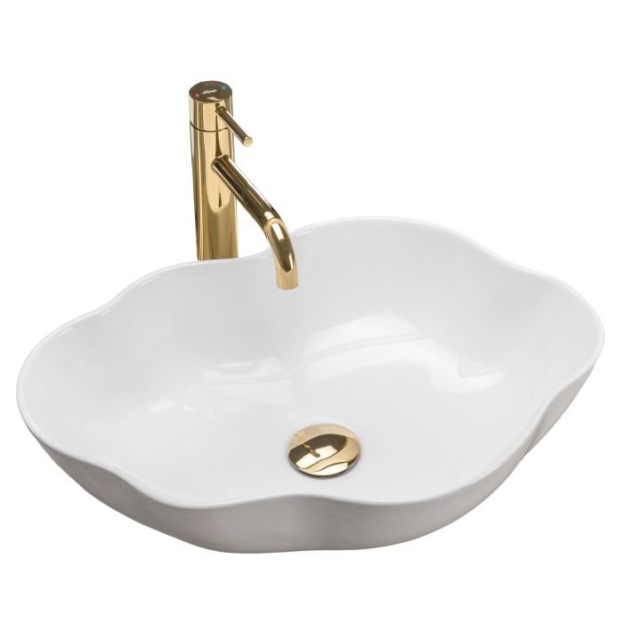 Раковина накладна Rea Pearl 515х375х135 білий