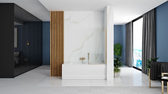 Штора на ванну Rea Elegant 70 золото Rea-W5600