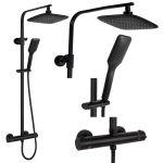 Душевая система с термостатом Rea Tom черный
