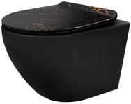 Унітаз підвісний Rea Carlo чорний мрамор