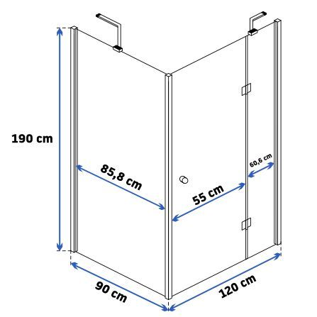 Душевая кабина Rea Madox Easy Clean 90x120 R/L хром
