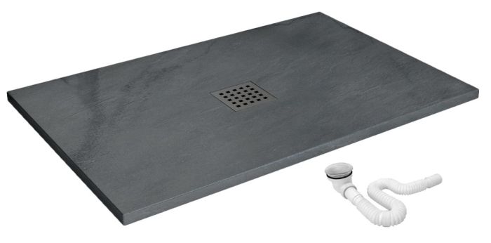 Душевой поддон Rea Rock 80x120x3,5 серый