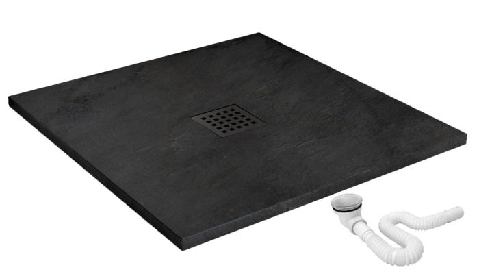 Душевой поддон Rea Rock 90x90x3,5 черный