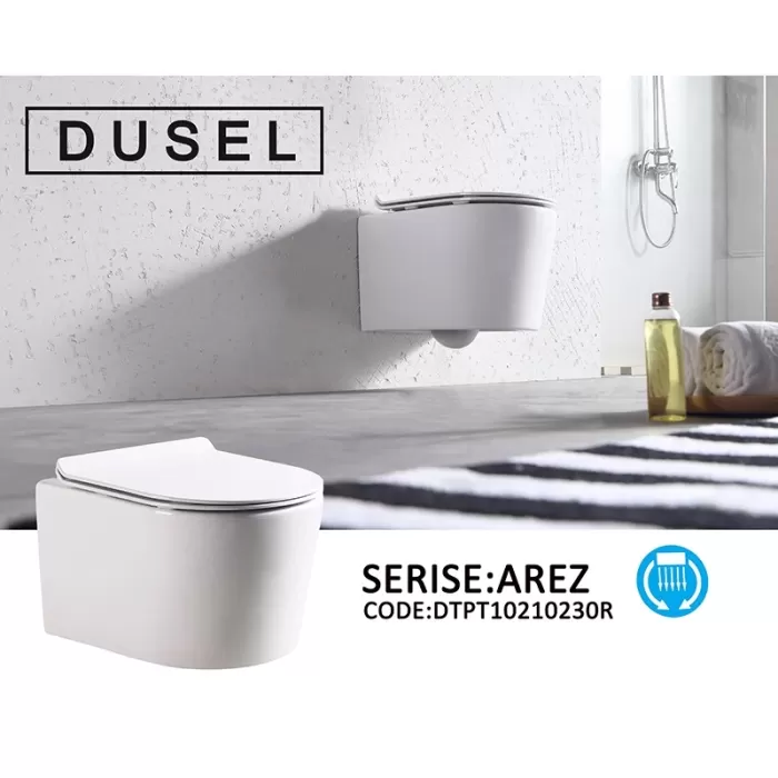 Унитаз подвесной Dusel Arez DWHT10210230R с сиденьем Soft Close дюропласт