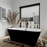 Ванна отдельностоящая матовая Amidicon Atlant 170х75 черная из литого камня