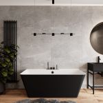 Ванна пристенная матовая Amidicon Atlant 170х85 черная из литого камня