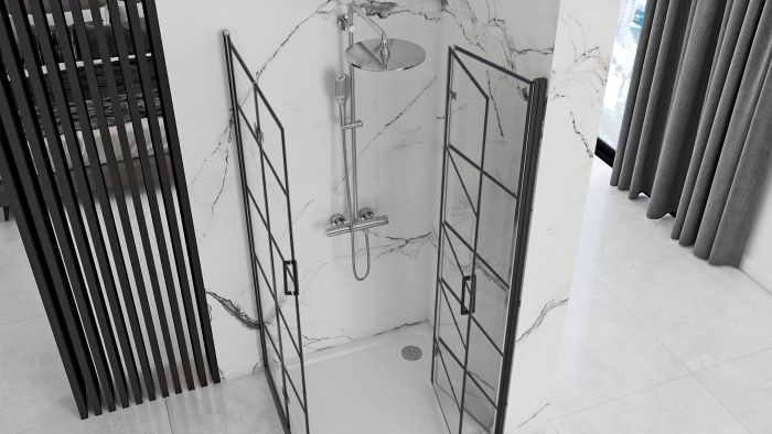 Душевая кабина Rea Molier Double 80x80 R/L черный