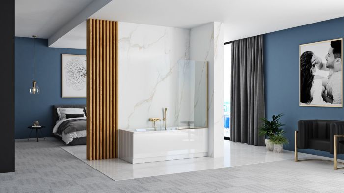 Штора на ванну Rea Elegant 70 золото Rea-W5600