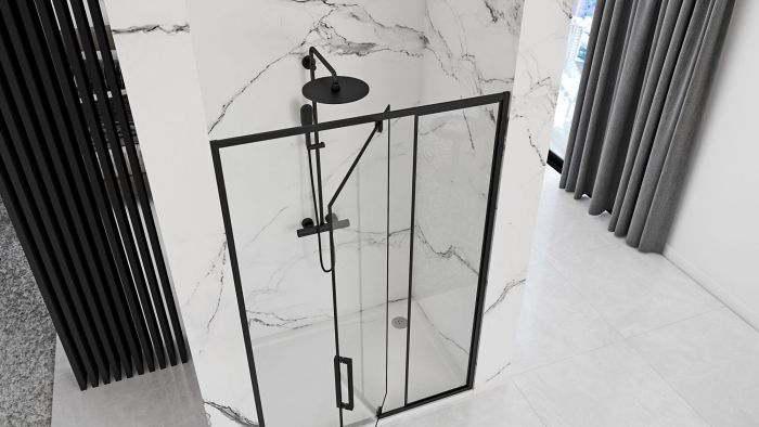 Душевые двери Rea Rapid Swing 120 черный матовый