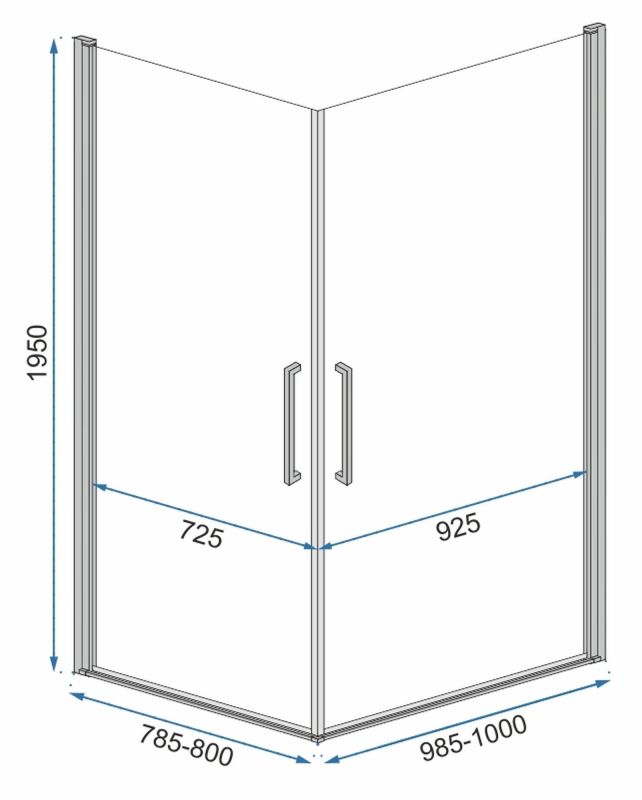 Душевая кабина Rea Rubik 80x100 R/L черный матовый