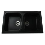 Мойка гранитная Bretta Longrand 860х500х205  черный металлик