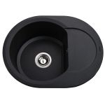 Мойка гранитная Bretta Round 600х470х220  черный металлик