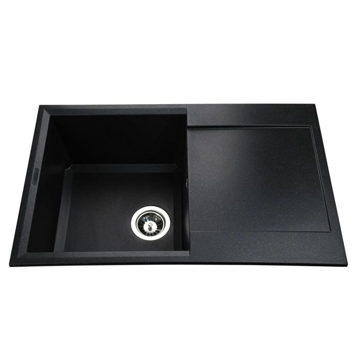 Мойка гранитная Bretta Metra 790х500х230  черный металлик