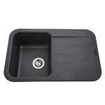 Мойка гранитная Bretta Crystal 780х500х200  черный металлик