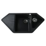 Мойка гранитная Bretta Zegna 1000х500х219  черный металлик