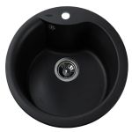 Мойка гранитная Bretta Rondo 485х215 черный металлик
