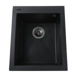 Мойка гранитная Bretta Quadro 500х410х200 черный металлик