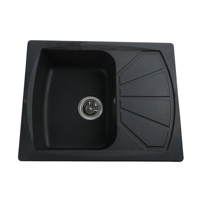 Мойка гранитная Bretta Tera 610х500х204  черный металлик
