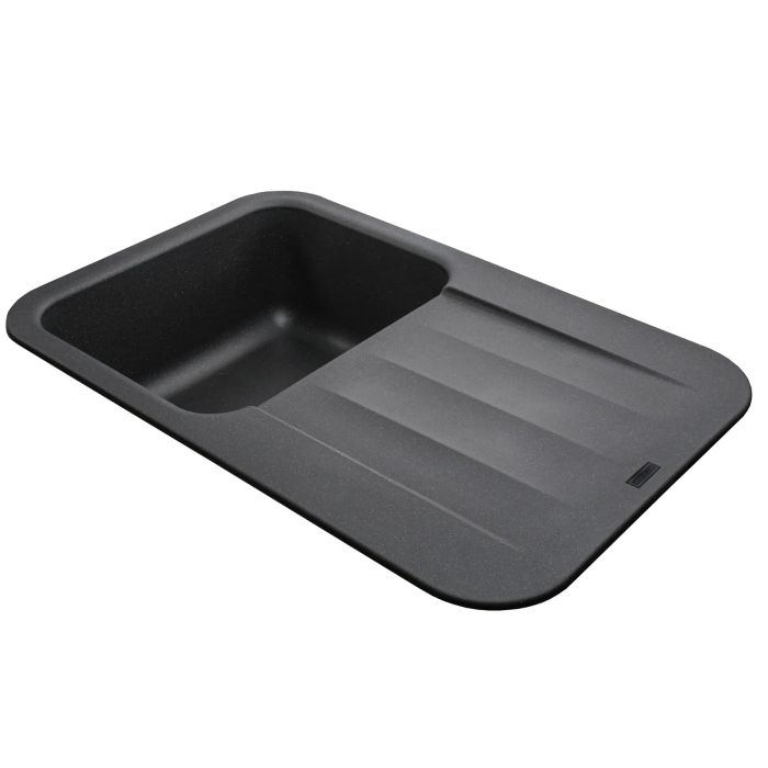 Мойка гранитная Bretta Crystal 780х500х200  черный металлик