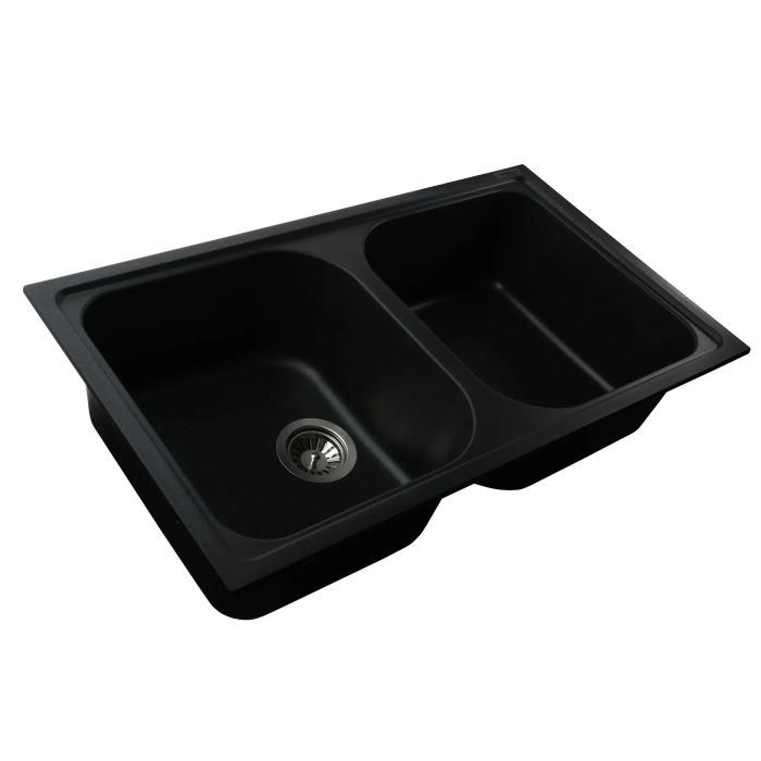 Мойка гранитная Bretta Longrand 860х500х205  черный металлик