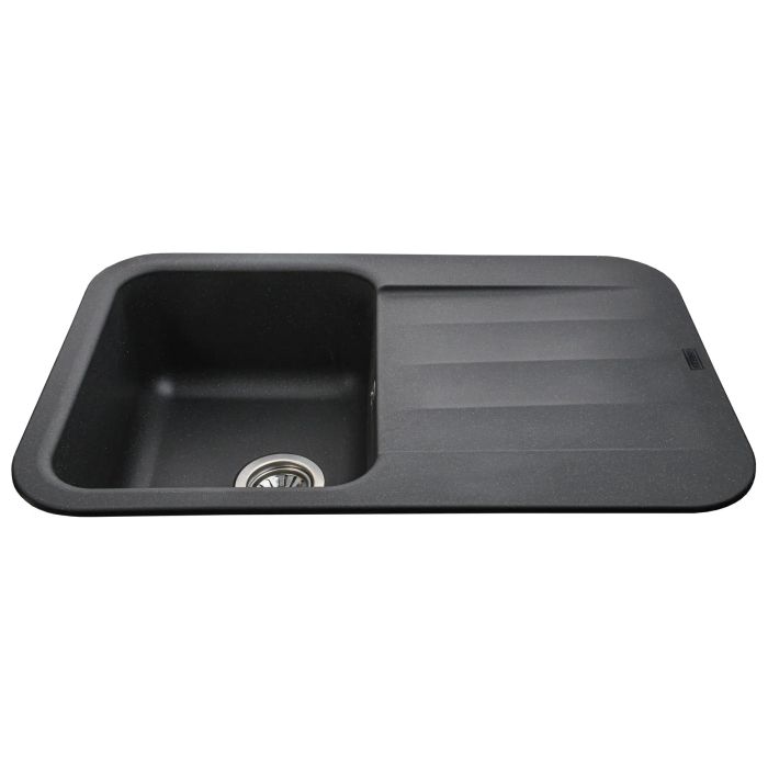 Мойка гранитная Bretta Crystal 780х500х200  черный металлик