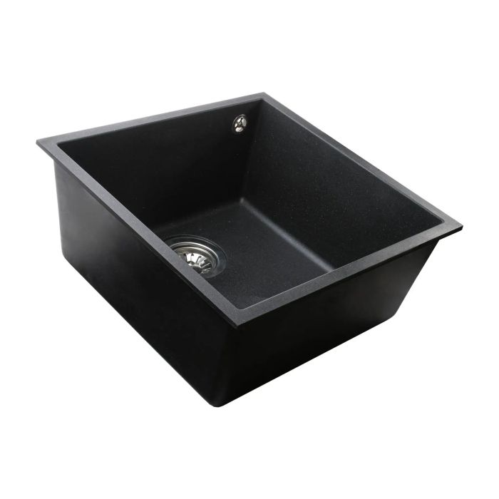 Мойка гранитная Bretta Maccan 440х440х190  черный металлик