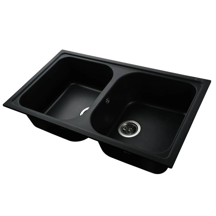 Мойка гранитная Bretta Longrand 860х500х205  черный металлик