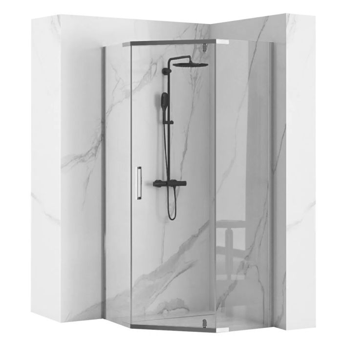 Душевая кабина Rea Axin 80x80 R/L хром + Душевой поддон 80x80