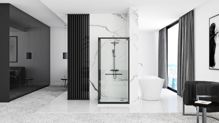 Душевая кабина Rea Space In 90x90 R/L черный