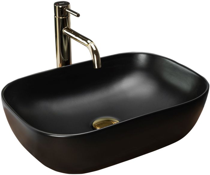 Раковина накладная Rea Belinda 465х335х135 черный REA-U8470
