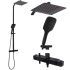 Душевая система с термостатом Rea Jet черный матовый