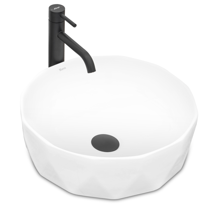Раковина накладная Rea Vista 410х410х135 белый